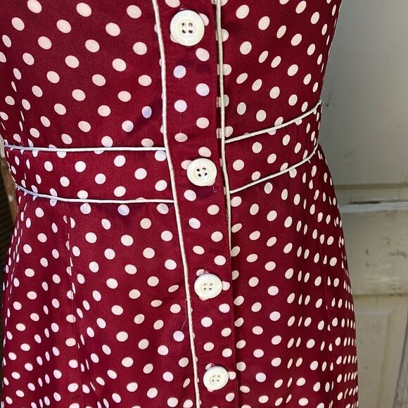 FIRE LOS ANGLES BURGUNDY POLKA DOT DRESS. Size M - Picture 3 of 6